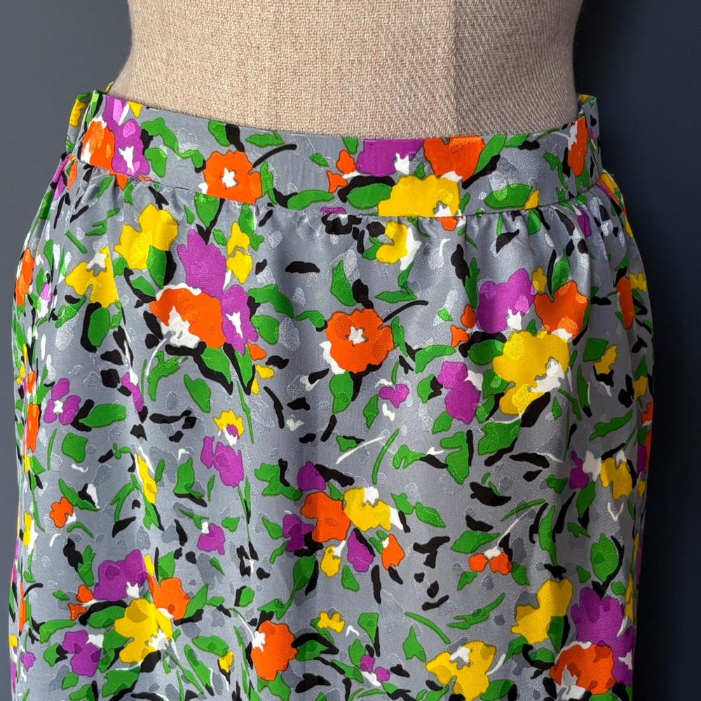 Givenchy Vintage Floral Jacquard Midi Skirt | Size L | A-Line